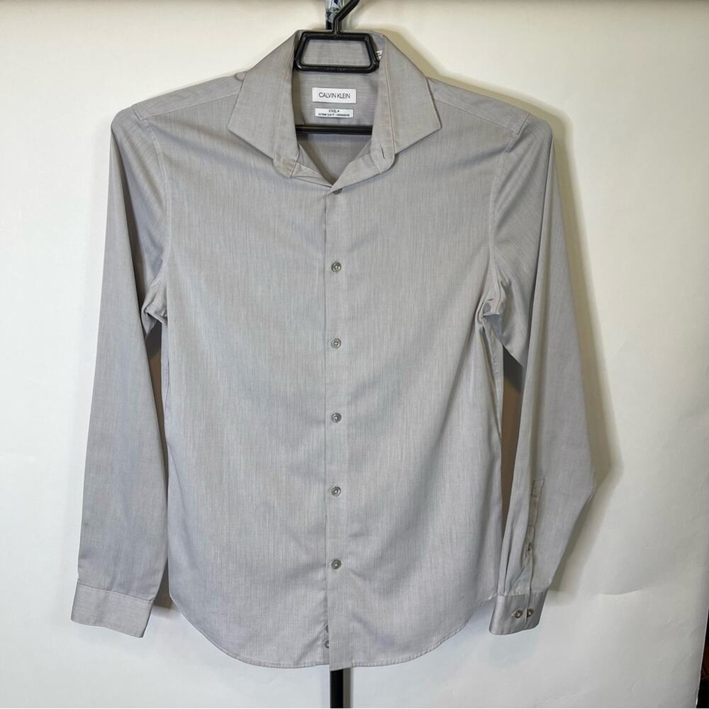 Calvin Klein Grey Dress Shirt Size Medium Men’s